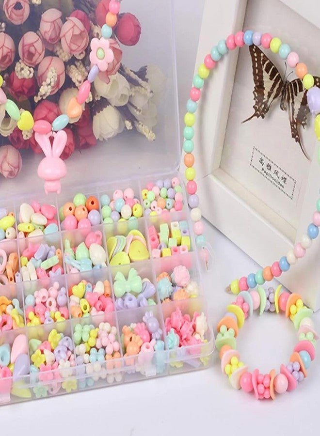 DOOMSDAY Colourful Beads Jewelry Making Kit for Girls - DIY Bracelet, Necklace, and Hair Band Craft Set - Eco-Friendly Acrylic Beads with Storage Case for Girls Over 3 Years - Image 5